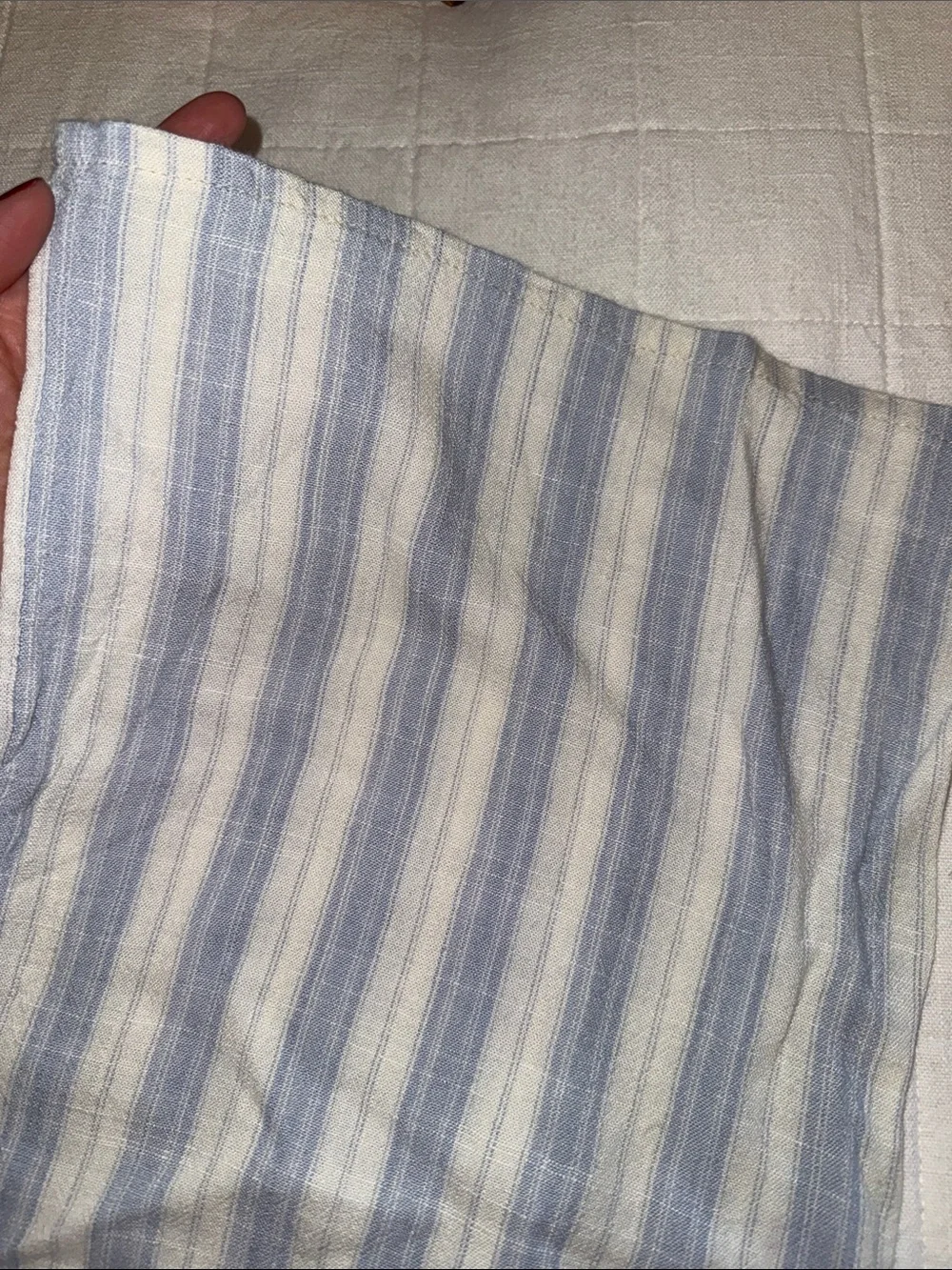 H&M Light Blue and Cream Striped Pants